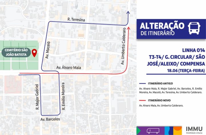 alteracao linha de onibus