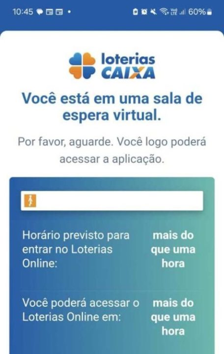 Mega da Virada: aplicativo da Caixa tem fila de mais de uma hora para apostar 1 1 fila de espera app caixa 43963918