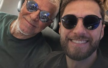 Miguel Falabella surpreende ao aparecer com namorado durante viagem