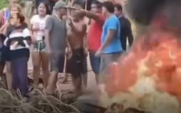 Manifestação interdita trecho da BR-174 em Presidente Figueiredo