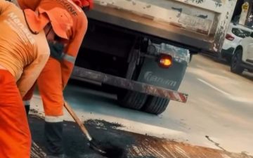Prefeitura avança com obras de asfaltamento no Centro de Manaus
