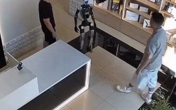 Robô humanoide “revida” após ser empurrado por cliente em loja