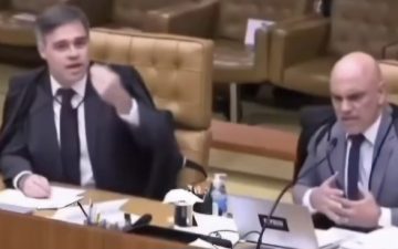Momento de bate-boca entre Alexandre de Moraes e André Mendonça no STF
