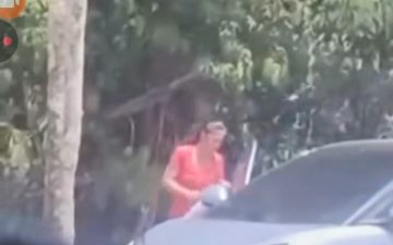Revolta: mulher é flagrada abandonando cachorro no meio da rua em Manaus